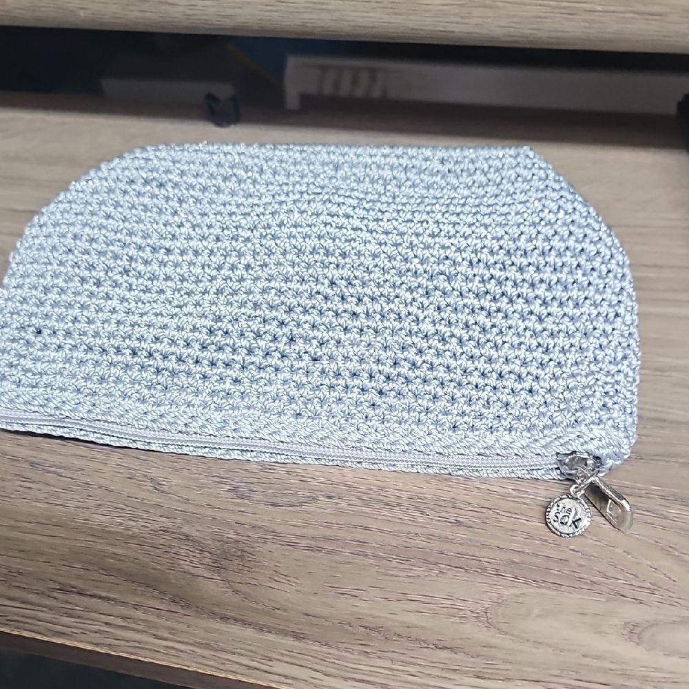 The Sak Metallic Gray Crochet Pouch - Picture 8 of 8